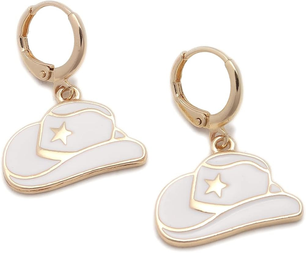 Western Enamel Cowgirl Boot Hat Earrings Cute Dangling Girls Earrings Women Cowboy Gift Earrings ... | Amazon (US)