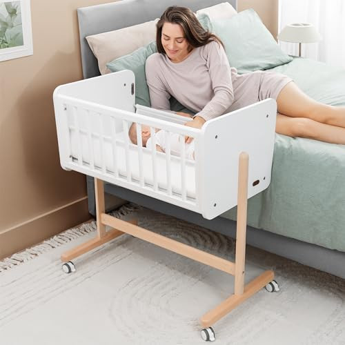 Comfy Cubs Wooden Bedside Bassinet Sleeper - Safe and Stylish Baby Crib - Ideal Baby Sleeper Bed Crib for Newborns and Infants - Perfect Nursery Essentials for Babies | Amazon (US)