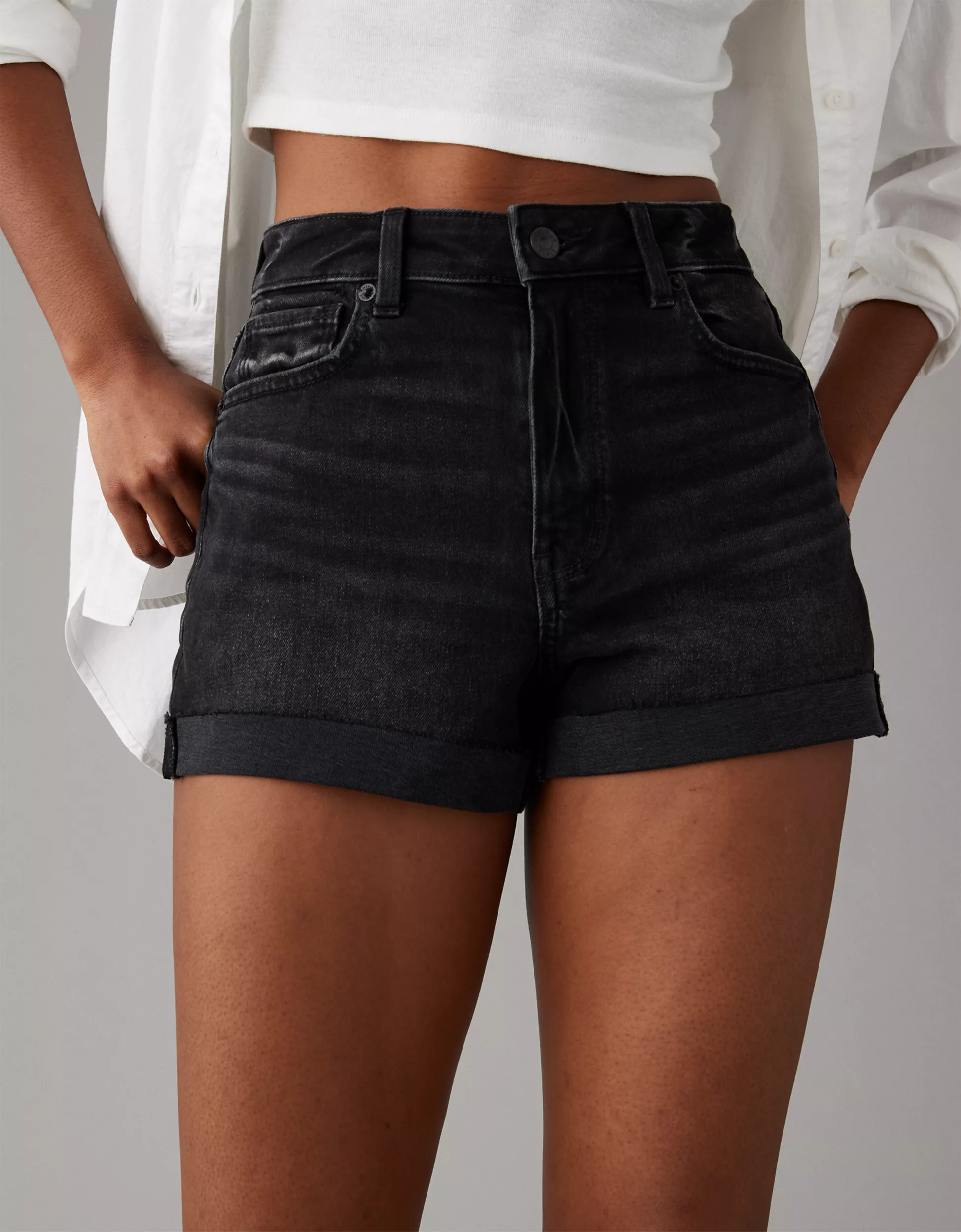 AE Stretch Denim Mom Short | American Eagle Outfitters (US & CA)