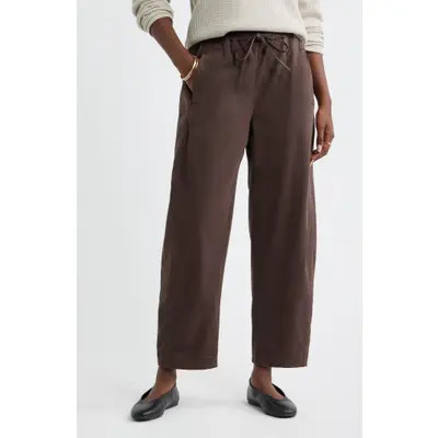 caslon(r) Pull On Barrel Leg Ankle Pants in Tan Tannin at Nordstrom, Size Xx-Small | Nordstrom