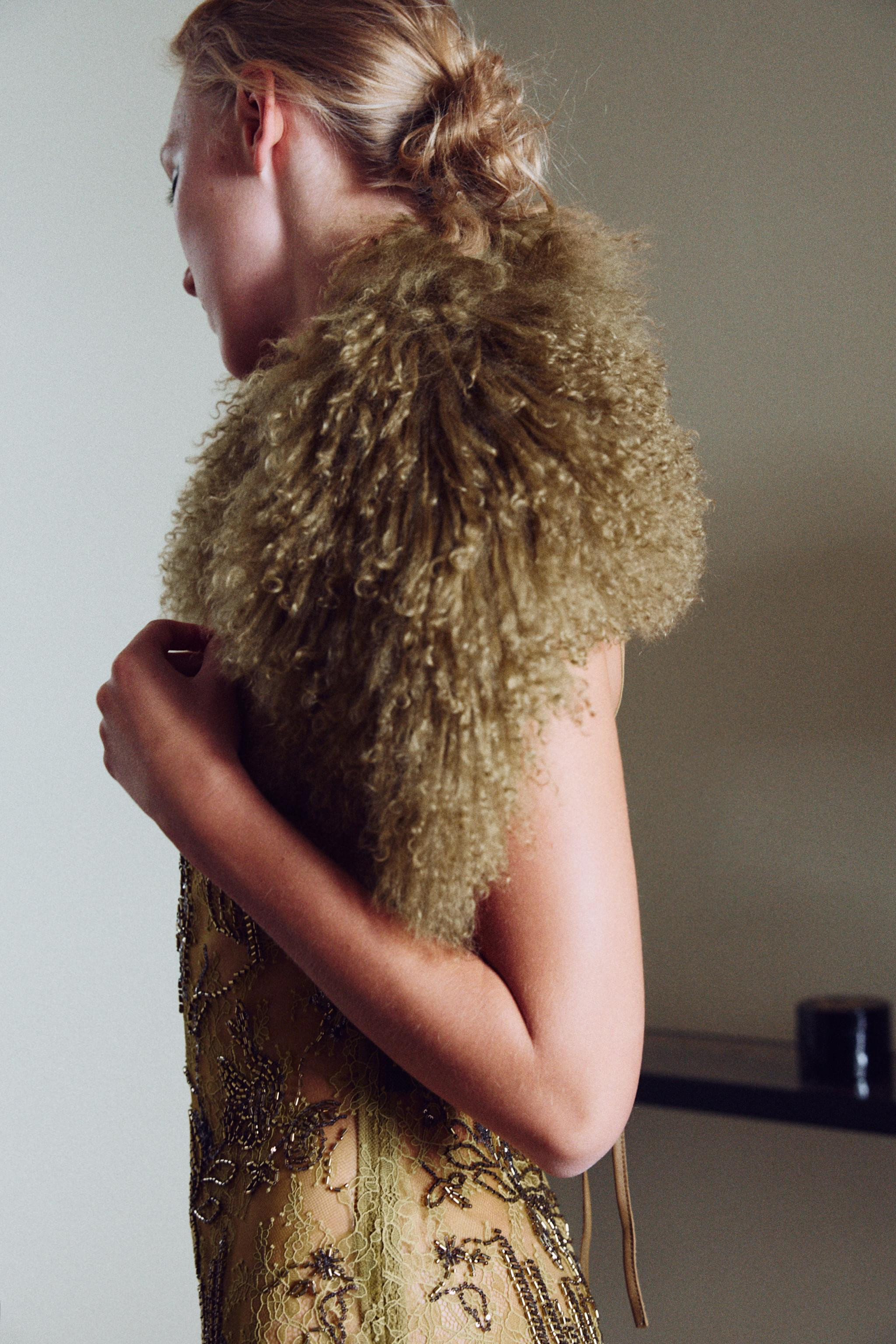 100% LEATHER AND FUR COLLAR | Zara US
