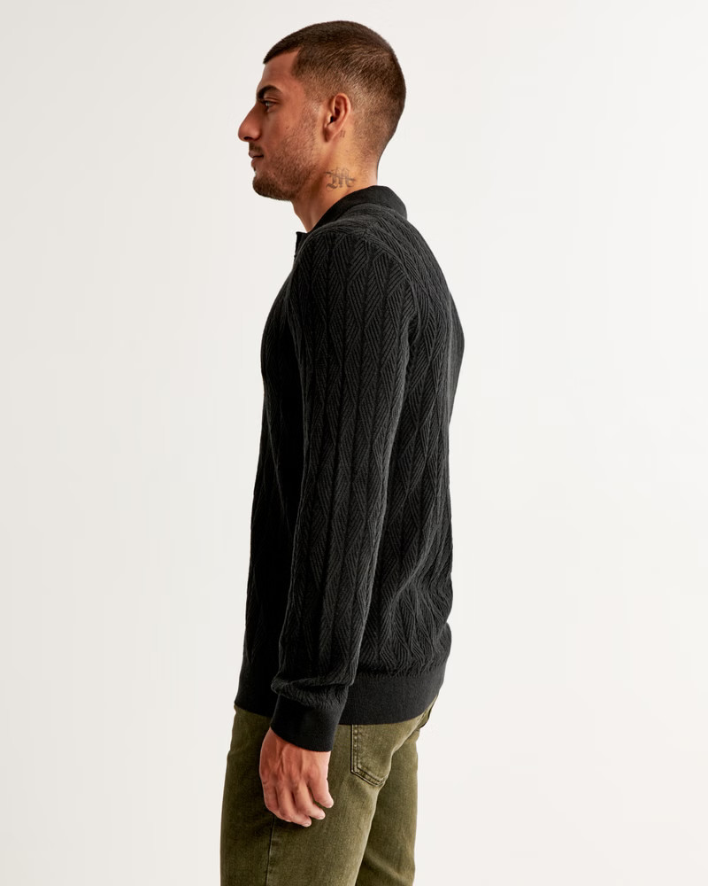 Long-Sleeve Johnny Collar Sweater Polo | Abercrombie & Fitch (US)
