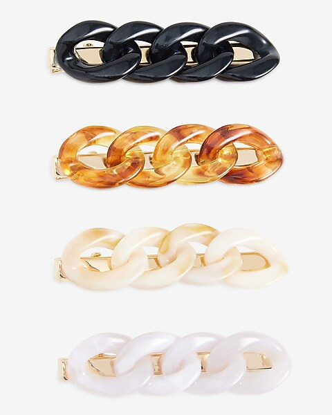 Set of 4 Tortoiseshell Chain Hair Clips | Express