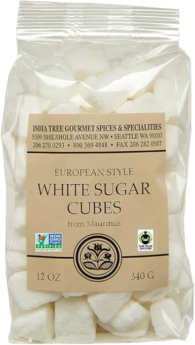 India Tree White Sugar Cubes Mauritius 12 oz Bag – Pure Cane Non-GMO Raw Sweetener for Coffee T... | Amazon (US)