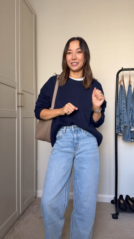 The $50 jeans that might change your mind about barrel pants 👌🏼 polished but comfy finds from @Quince 

Quince cotton sweater xs, under $50
Barrel jeans - 25, so comfy! Not super barrel legged 

#quincepartner