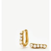 Pearl Wave Small Hoop Earrings | 18k Gold Plated/Pearl | Missoma US