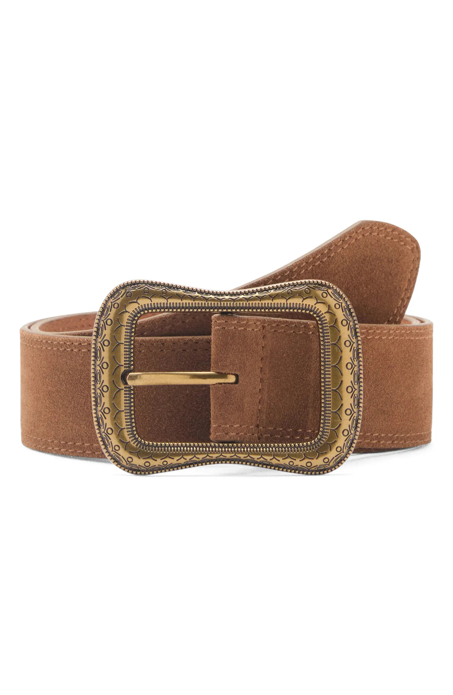 Engraved Buckle Faux Leather Belt | Nordstrom