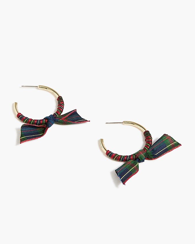 Ribbon-wrapped hoop earrings | J.Crew Factory