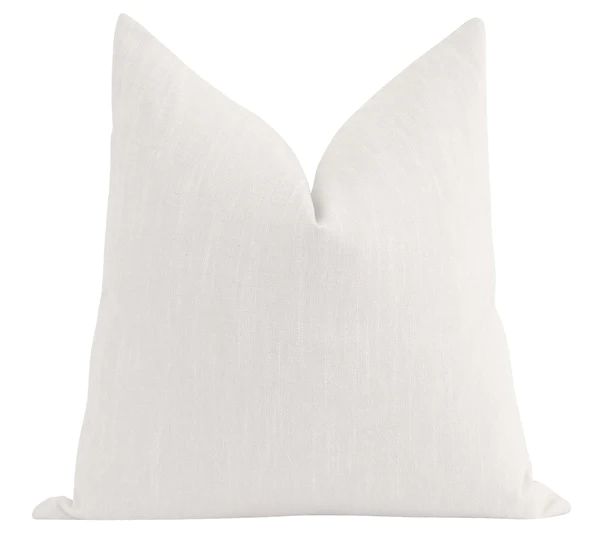 Solid White Linen Pillow | Land of Pillows