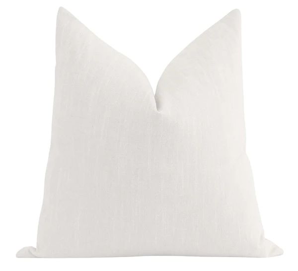 Solid Bright White Linen Pillow | Land of Pillows