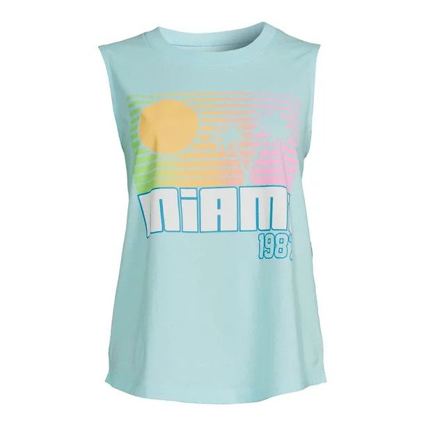 Time and Tru Women's Destination Graphic Print Tank Top | Walmart (US)