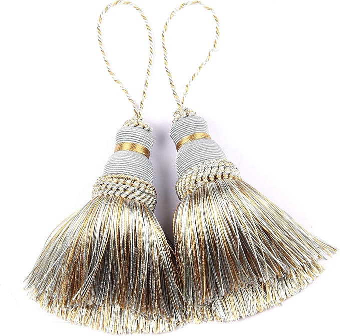 BEL AVENIR 2Pcs Tassel Key Tassel with Loops Handmade Craft Charms DIY Accessories Elegant Soft M... | Amazon (US)