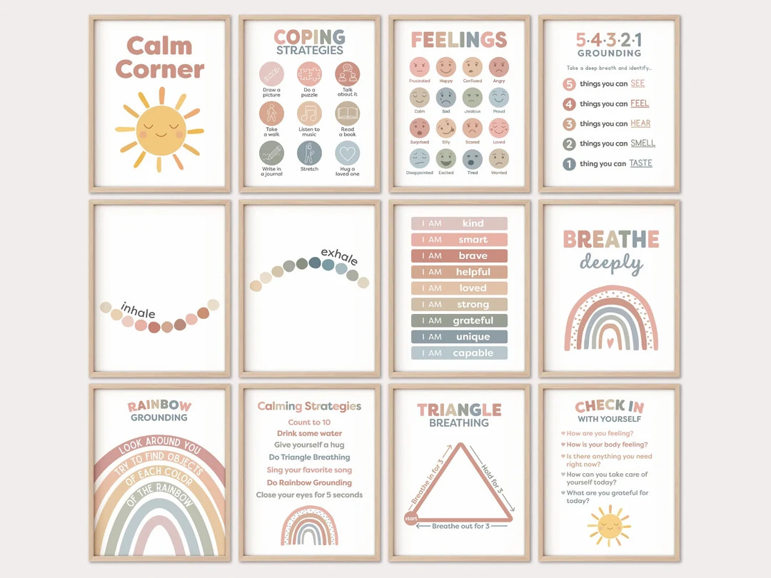 Calm Corner Posters Kid's Room Decor Feelings Chart Calm Posters Calming Corner Calm Down Corner ... | Etsy (US)