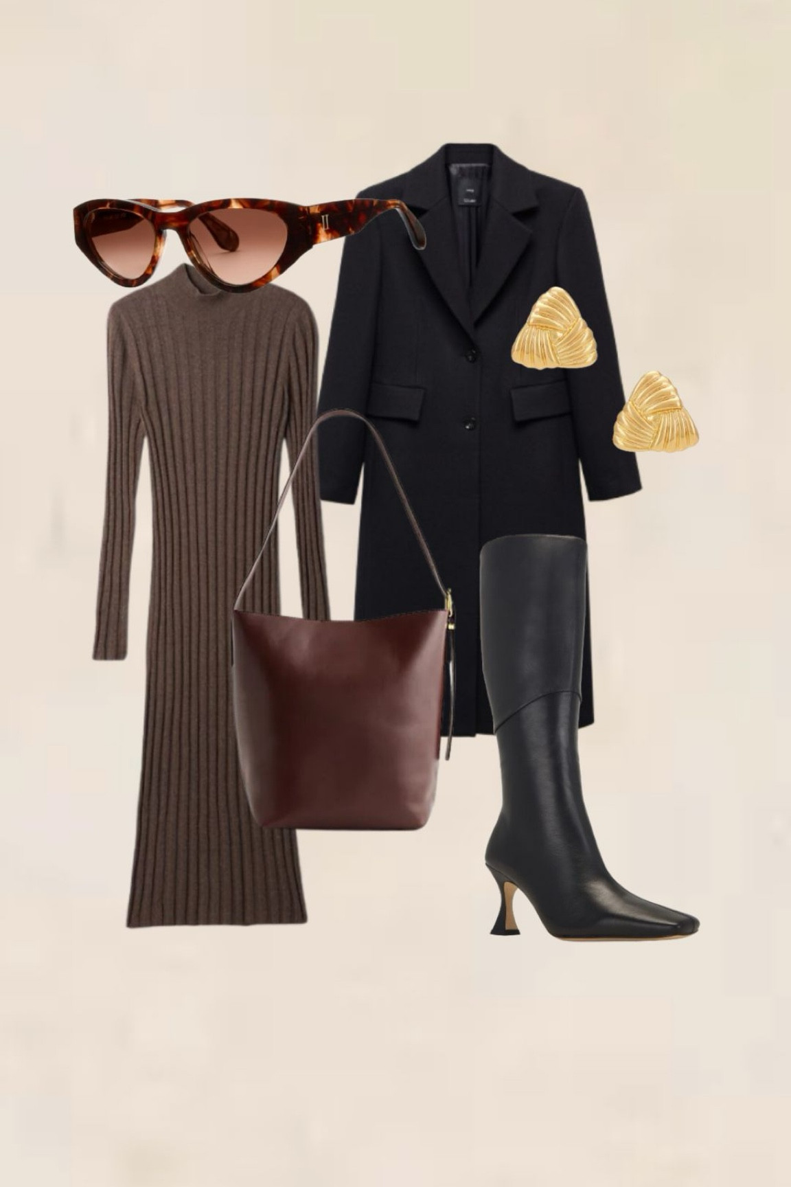 Sunglasses: style Dawn in coffee & crème from TeuxOfficial.com 
Black knee high boots 
Brown handbag tote 
Brown knit maxi dress 
Black long coat 
Gold chunky earrings 

Fall outfits 
Work outfit
Fall family photo outfit 
Madewell
Tony bianco 
 Gift guide 



#LTKSeasonal #LTKGiftGuide #LTKxMadewell