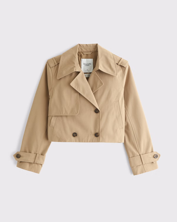 Cropped Trench Coat | Abercrombie & Fitch (US)