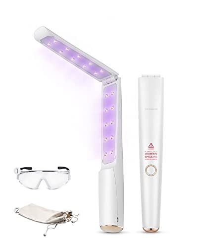 UV Light Sanitizer Wand, Portable UVC Light Disinfector Lamp Chargable Foldable UV Wand for Home Hotel Travel with 20 UV-C LED Beads | Amazon (US)