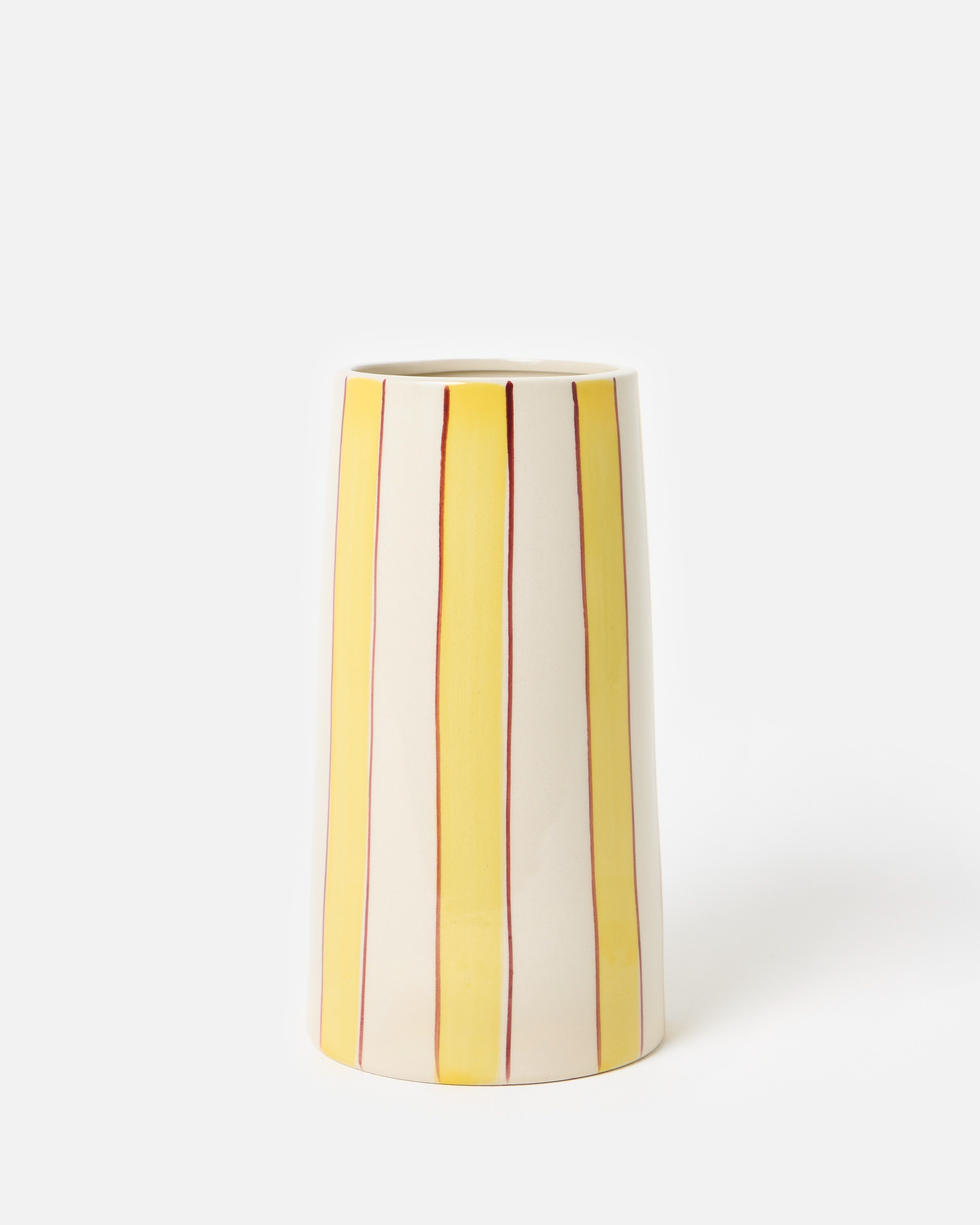 Yellow Stripe Ceramic Vase | Oliver Bonas (Global)