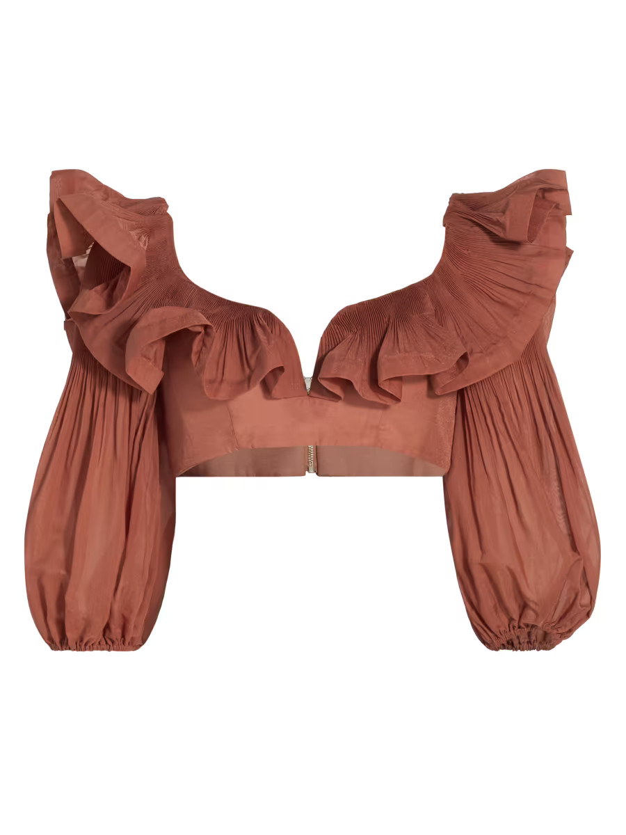 Cropped Ruffle Top | Saks Fifth Avenue