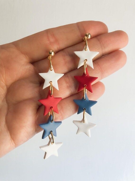 The 'MURICA Collection  USA Star Dangles  Polymer Clay | Etsy | Etsy (US)