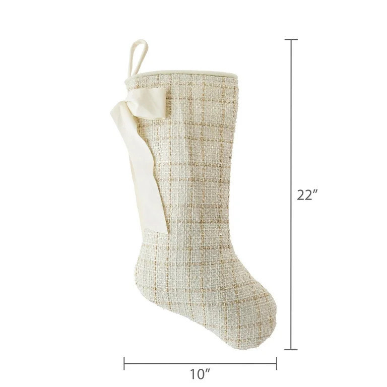White Tweed Christmas Stocking, 19", by Holiday Time | Walmart (US)