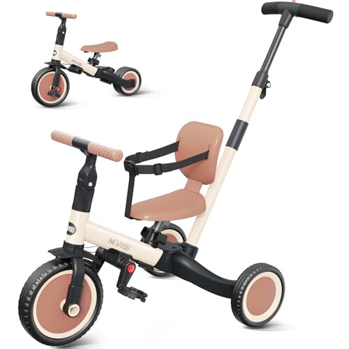 newyoo Toddler Tricycle with Push Handle for 1-3 Year Old, Toddler Bike, Birthday Gift and Toy fo... | Amazon (US)