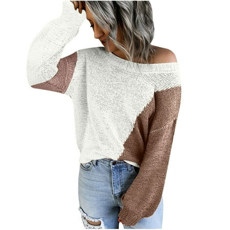 Olyvenn Patchwork Tops Sweater Women s Plus Size Loose Female Casual Leisure Autumn And Winter Women | Walmart (US)