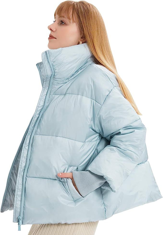 Wownach Women's Puffer Short Jacket Winter Warm Oversize Padding Down Coat | Amazon (US)