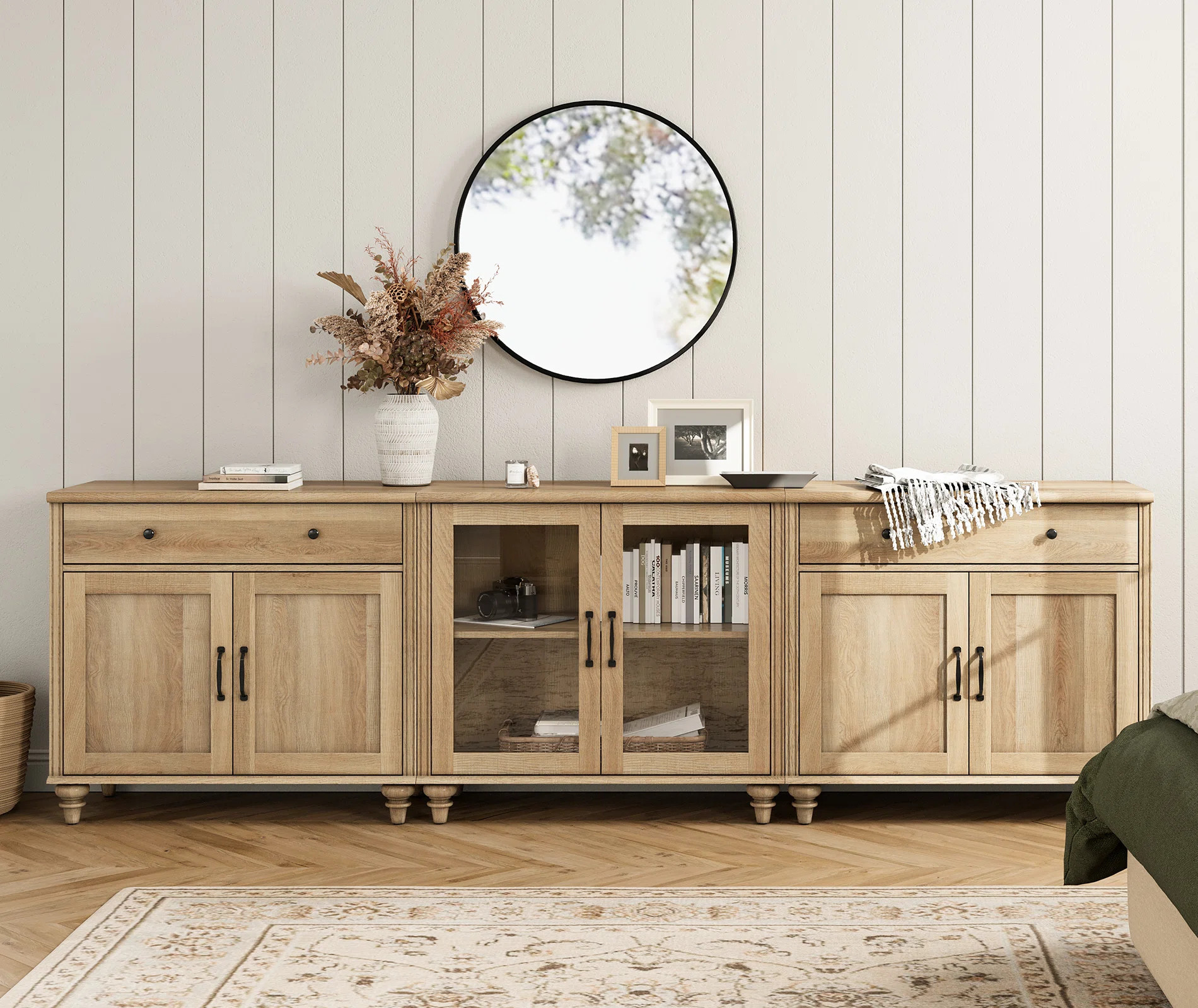 Scarlett TV Stand For TV, 3-In-1 TV Console Table For 85 Inch TV, Entertainment Center With Glass... | Wayfair North America