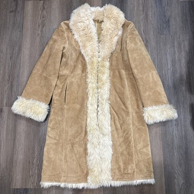 Wilson Coat Woman’s XL Tan Suede Leather Long Faux Fur Y2K Penny Lane Vintage | eBay | eBay US