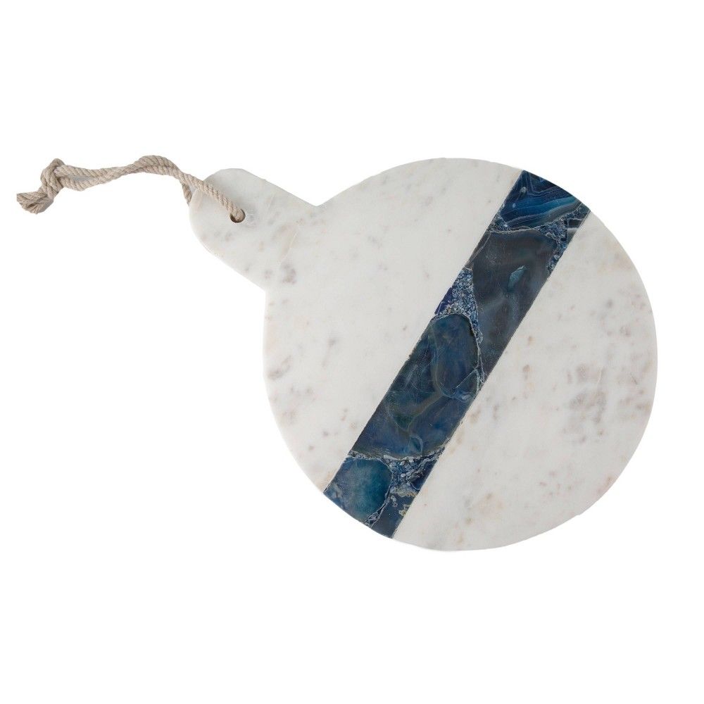 13.3"" Marble Round Serving Paddle Board with Agate Inlay - Thirstystone | Target
