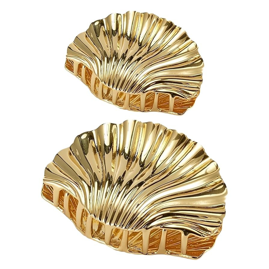 2Pcs Golden Shell Hair Clips, Gold Hair Clips Set with Large and Small Sizes, Fashionable Hair Ac... | Amazon (UK)