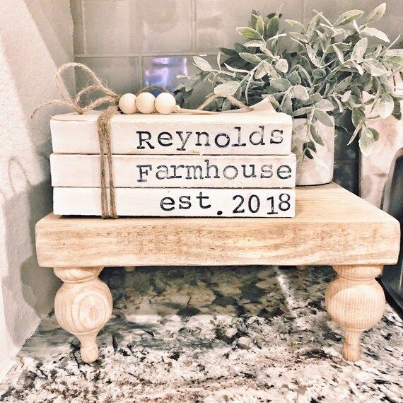 Custom - Personalized - Farmhouse Style Stamped Books | Etsy (US)