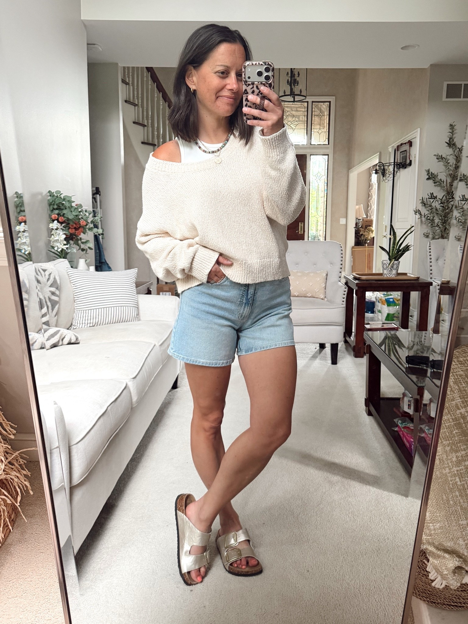 Summer outfit idea! Target sweater runs true to size. Walmart jean shorts run a tad small - I’m in the 2 but need a 4.

#LTKmomlife #LTKootd #LTKOver40