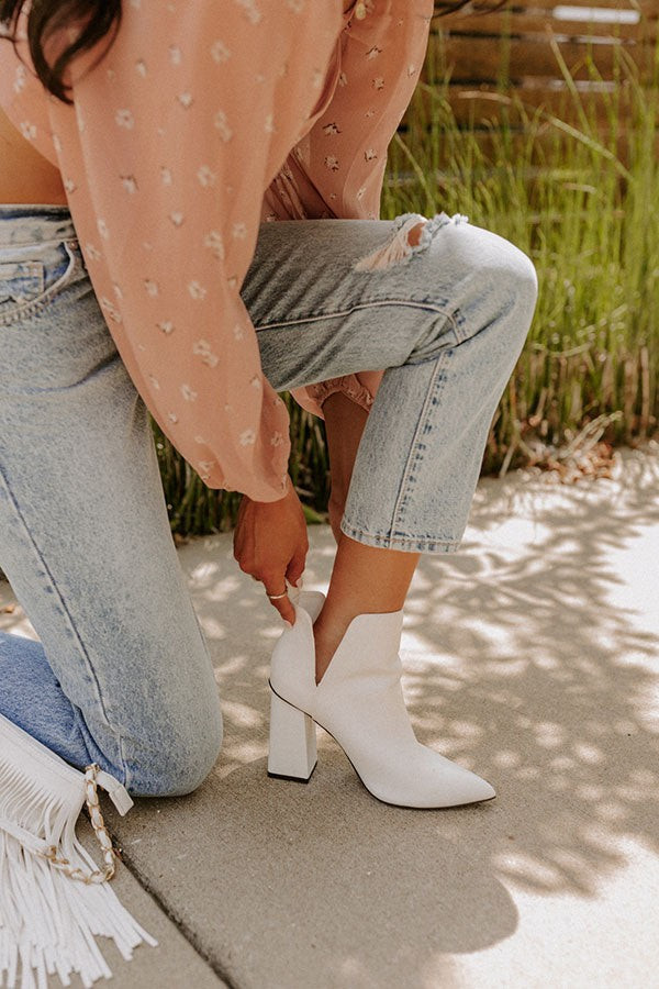 The Sibyl Faux Leather Bootie In Ivory • Impressions Online Boutique | Impressions Online Boutique