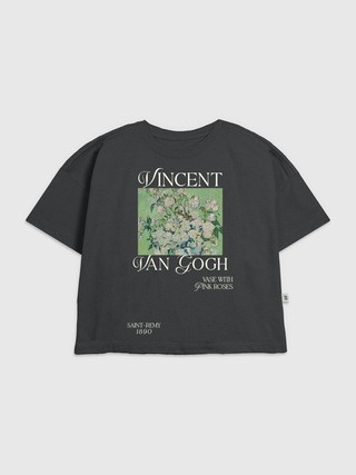 Kids Van Gogh Pink Roses Graphic T-Shirt | Gap (US)