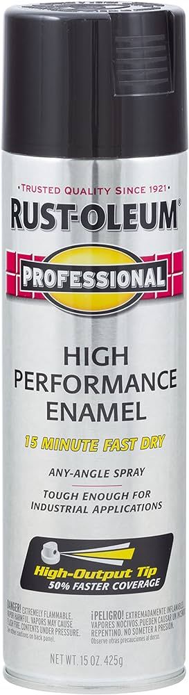 Rust-Oleum 7579838 Professional High Performance Enamel Spray Paint, 15 Oz, Gloss Black | Amazon (US)