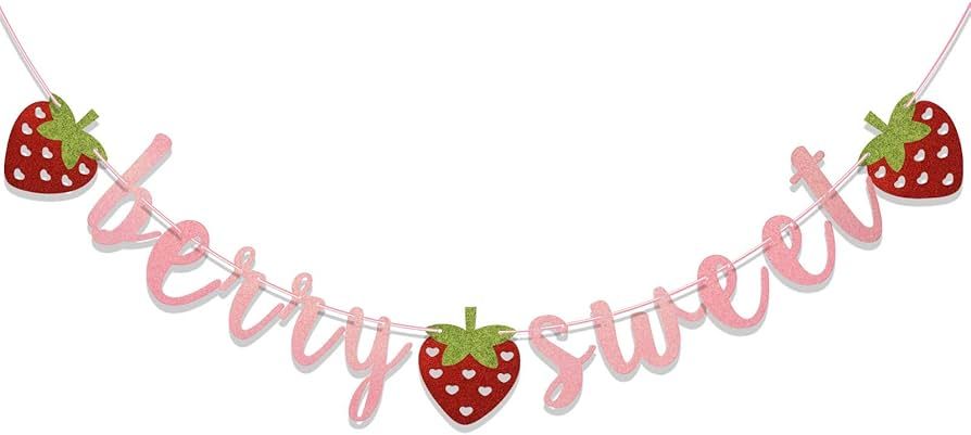 Berry Sweet Banner, Glitter Strawberry Banner, Sweet One, Two Sweet, Twotti Frutti, One in a Melo... | Amazon (US)