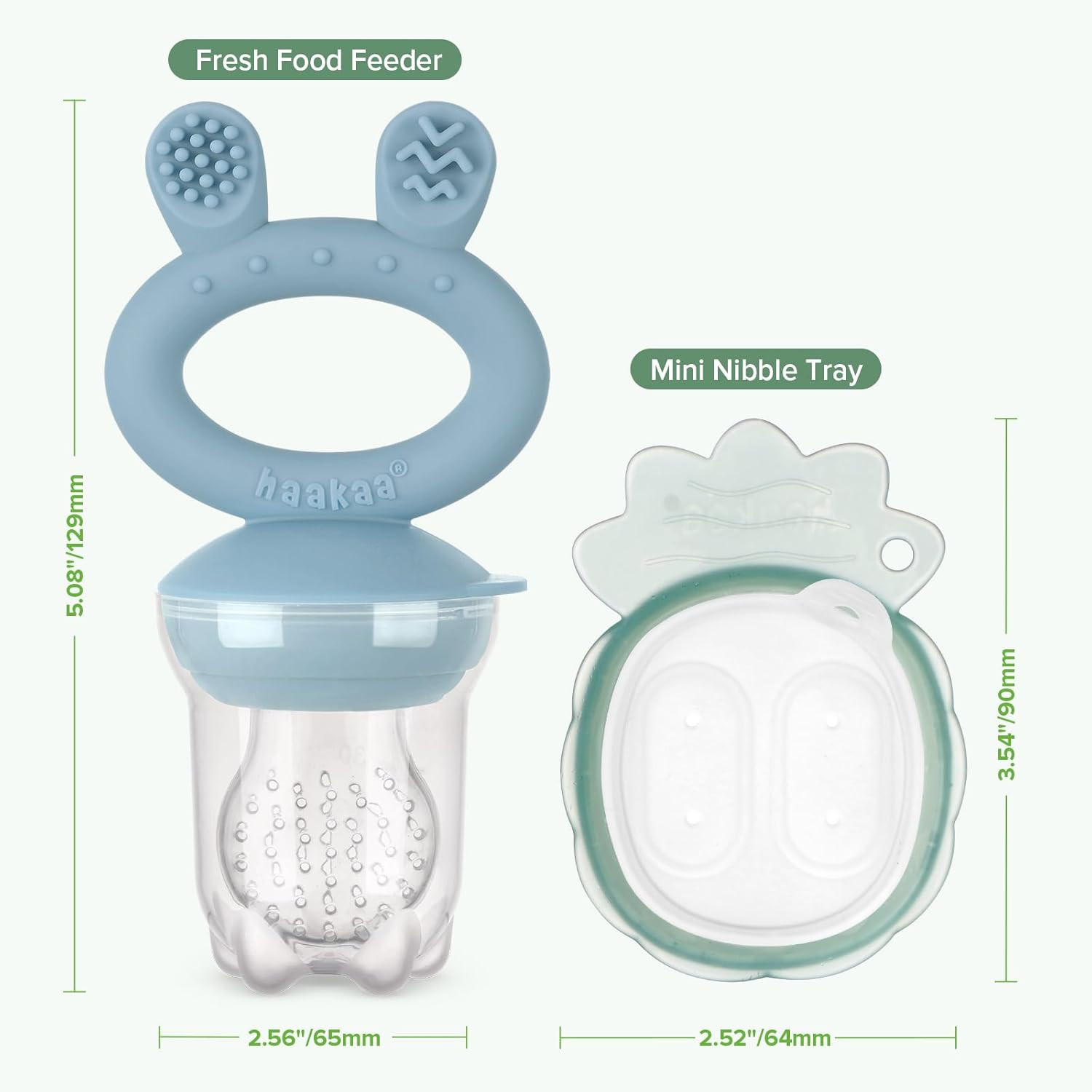 Haakaa Baby Fruit Food Feeder & Mini Freezer Nibble Tray Combo, Breastmilk Popsicle Molds for Bab... | Amazon (US)