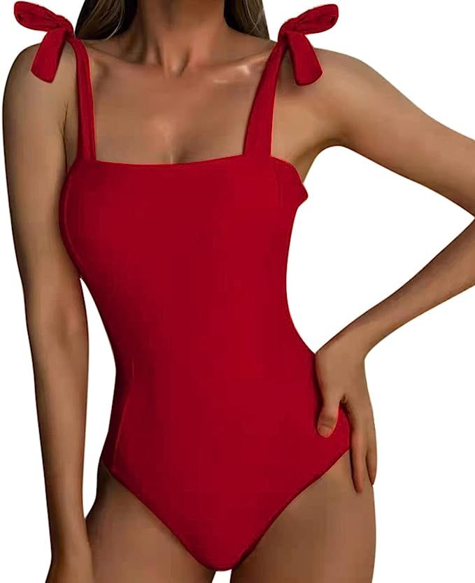 Womens One Piece Swimsuit One Piece Womens Swimsuits Bikini Women Swimsuit Tankini for Women Retr... | Amazon (US)