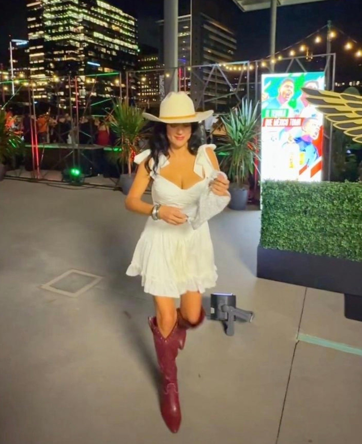 Western with a feminine twist 🤠🤍 The white mini dress paired with burgundy cowboy boots and a classic hat makes such a fun statement look.

#WesternStyle #CowboyBoots #NightOutStyle

#LTKdayinmylife #LTKootd #LTKstorytime