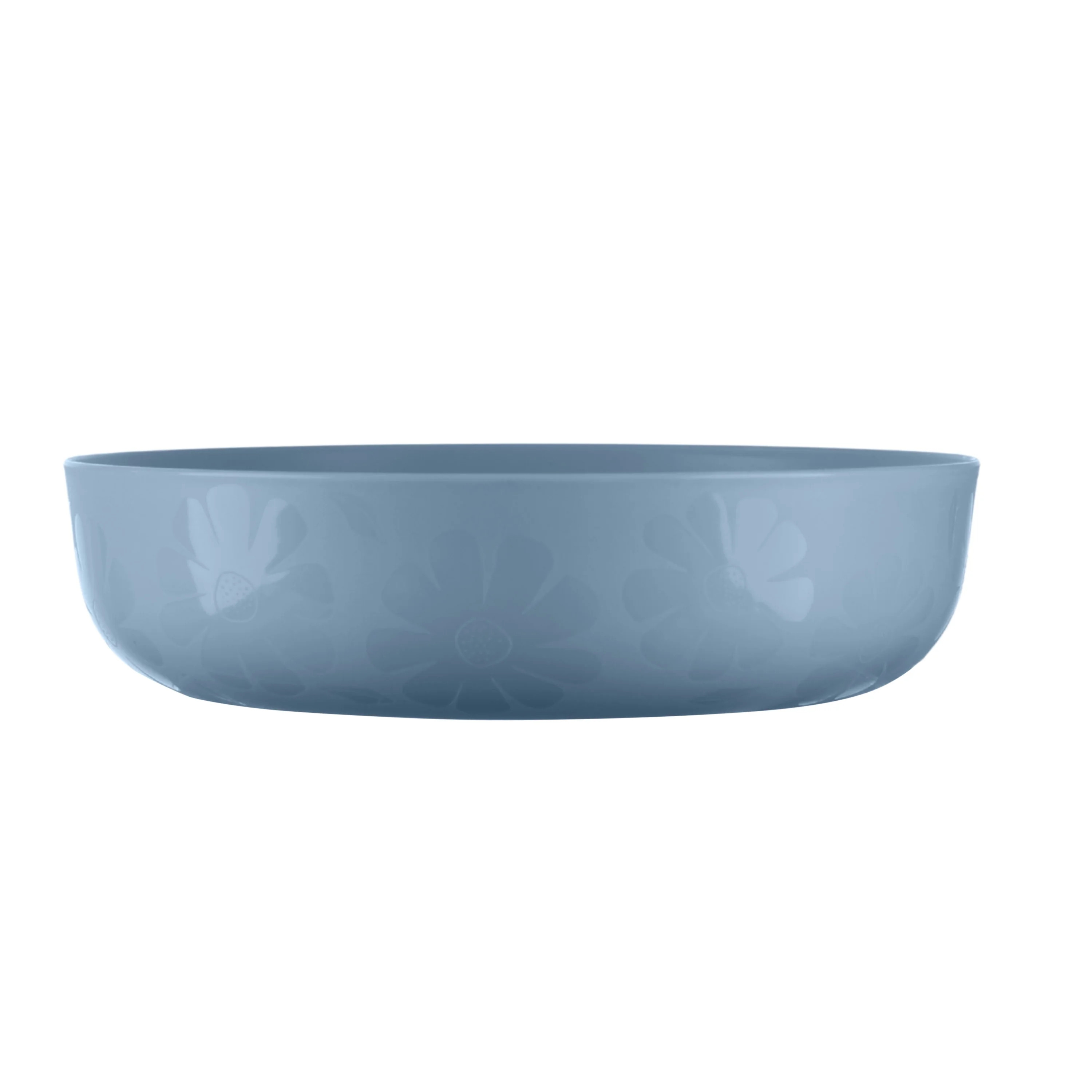 Mainstays 42 Ounce Round Plastic Daisy Etched Dinner Bowl, Light Blue | Walmart (US)