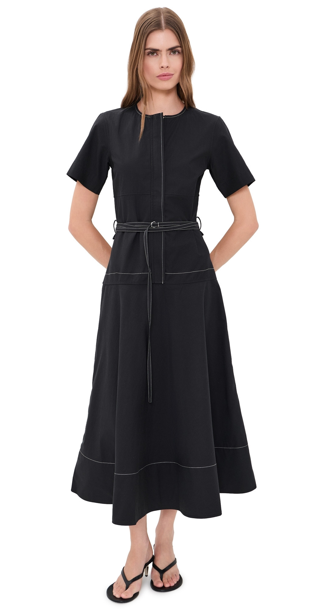 Proenza Schouler White Label Elizabeth Midi Dress Black 6 | Shopbop
