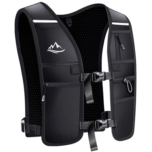 ISEYOU Running Vest for Women Men, Reflective Hydration Vest with Adjustable Waistband & Phone Pocket, Lightweight Breathable Running Backpack for Hiking Trail Cycling and Marathon Race | Amazon (US)