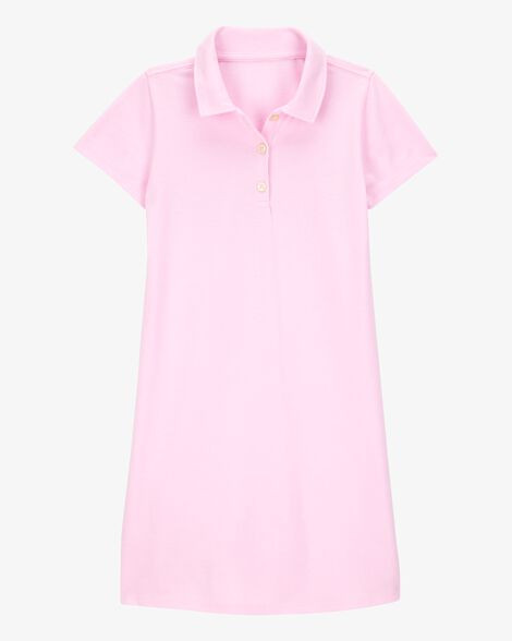 Kid Pique Short-Sleeve Uniform Dress - Pink | Carter's Inc