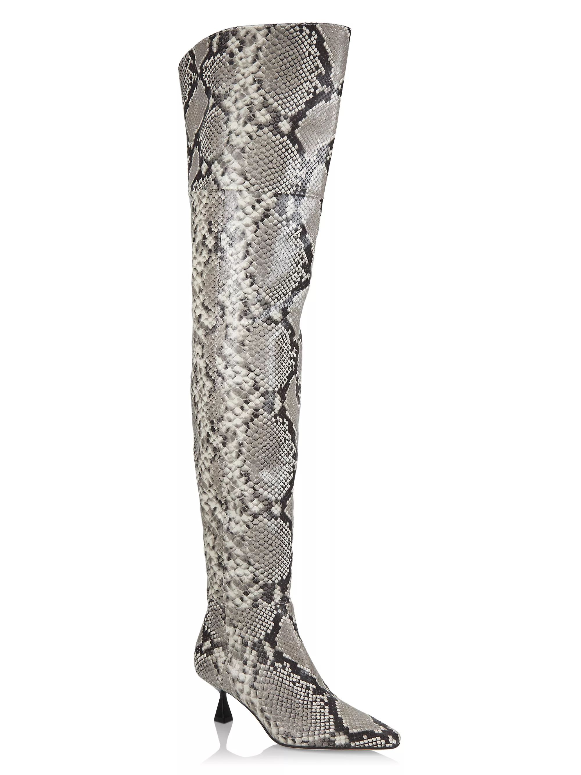 Shop Brother Vellies Ronstadt Snake-Embossed Leather Over-The-Knee Boots | Saks Fifth Avenue | Saks Fifth Avenue