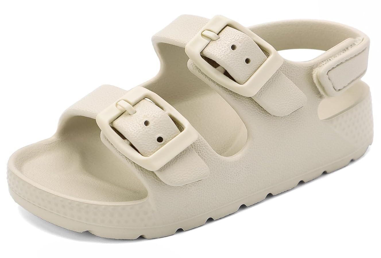 INMINPIN Toddler Boys Girls Buckle Sandals Comfort Open Toe Sandal with Adjustable Back Strap | Amazon (US)