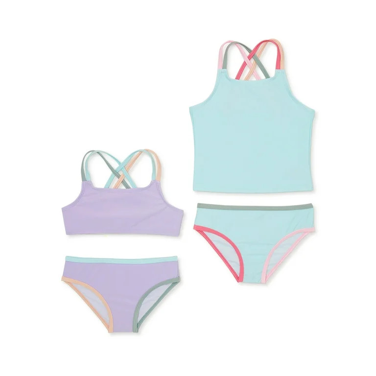Wonder Nation Baby and Toddler Girls Bikini and Tankini, 2-Pack, Size 12M-5T | Walmart (US)