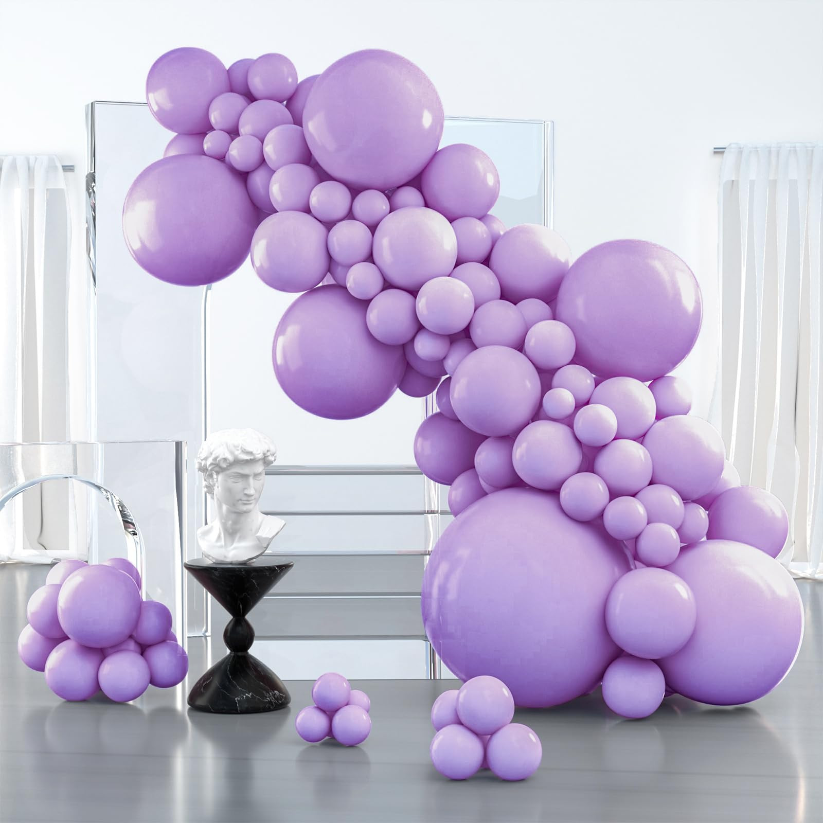 PartyWoo Pastel Purple Balloons 127 pcs Different Sizes Pack of 36 18 12 10 5 Inch Light Pastel P... | Amazon (US)