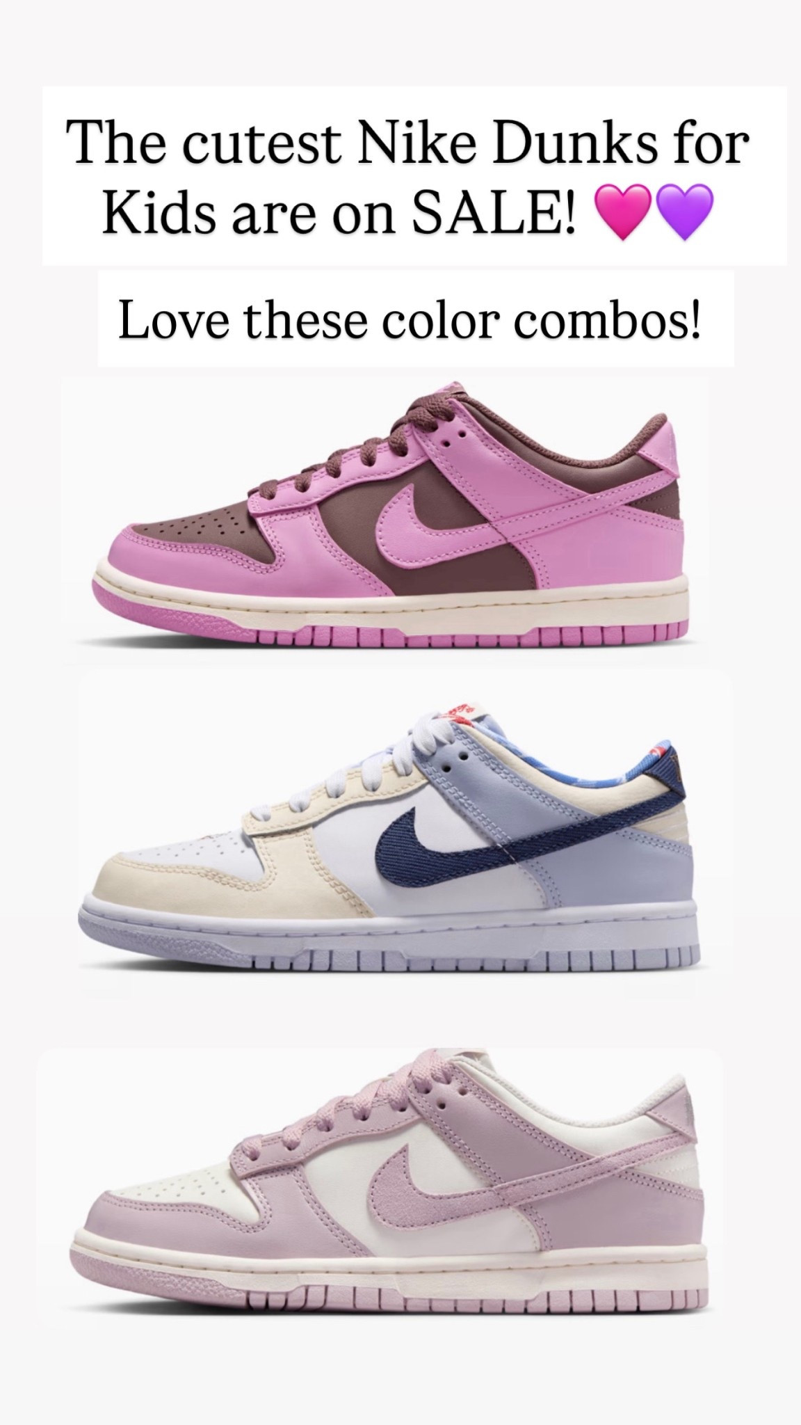 Nike Dunk Sneakers 🩷💜

#LTKKids #LTKSaleAlert
