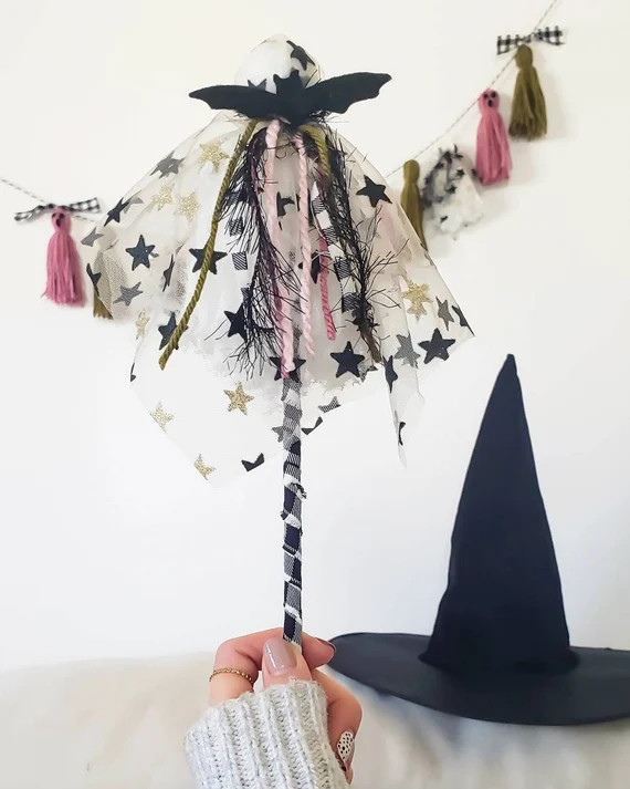 Ghost tassel wand magic wand Halloween wand | Etsy | Etsy (US)